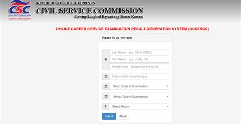 OCSERGS Verification of Rating: August 2018 Civil Service .